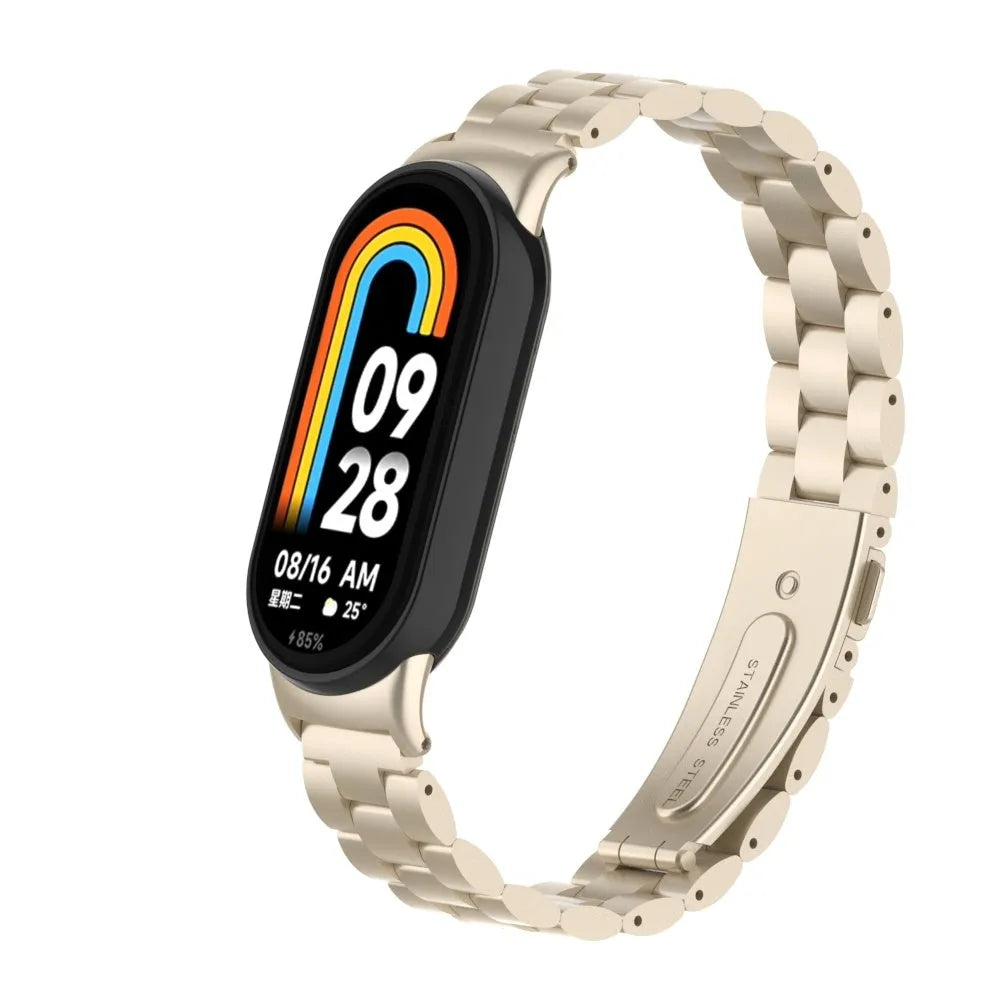 Steel Strap, starlight, on a watch, 3/4 front view