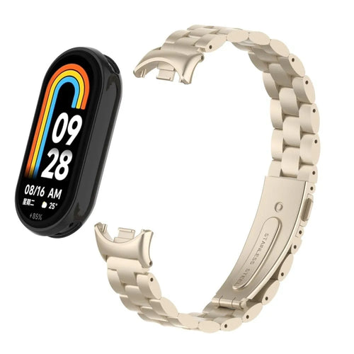 Steel Strap, starlight, on a watch, 3/4 front view