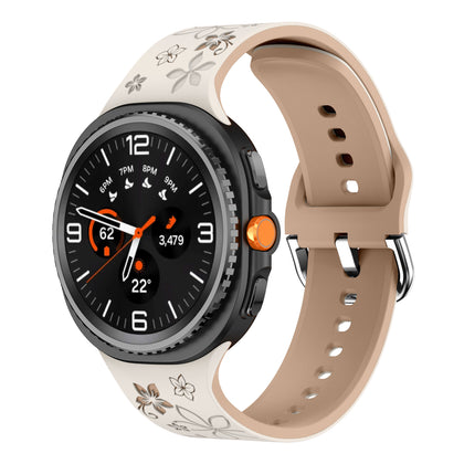 Samsung Galaxy Watch 9 - 40mm Flower siliconen band (sterrenlicht/beige)
