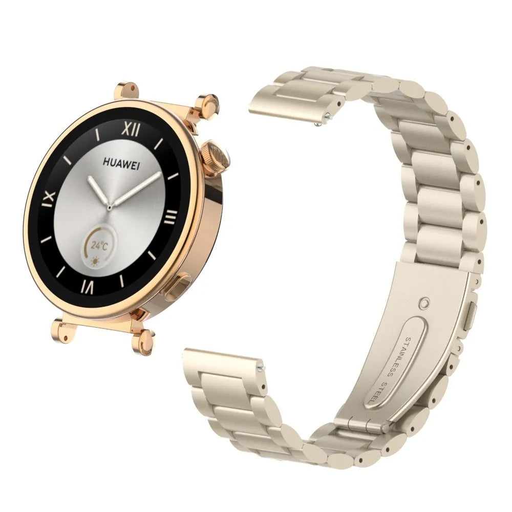 Steel Strap, starlight, on a watch, 3/4 front view