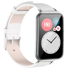 Bracelet cuir Huawei Watch Fit SE (blanc)