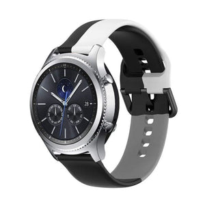 Silicone Triple Sport Strap, on a watch, 3/4 front view