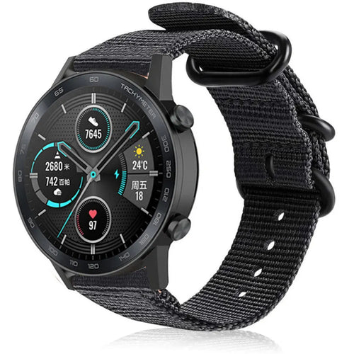 Bracelet nylon avec boucle Honor Magic Watch 2 (noir)