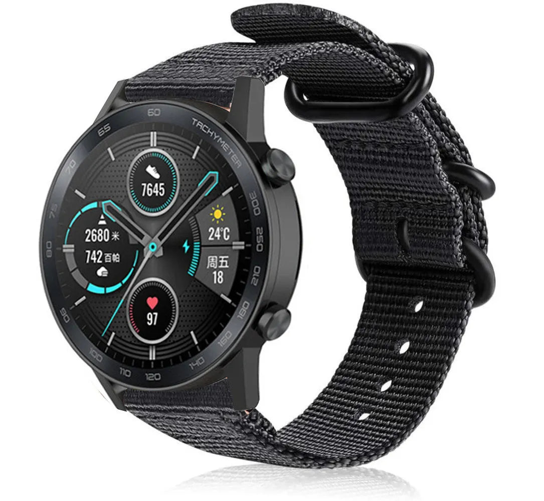 Bracelet nylon avec boucle Honor Magic Watch 2 (noir)