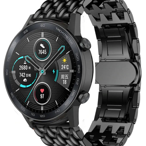 Bracelet acier Dragon Honor Magic Watch 2 (noir)