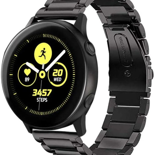 Titanium Strap, black, on a watch, 3/4 front view
