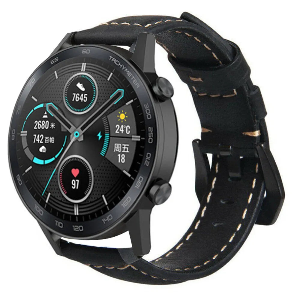 Bracelet cuir Honor Magic Watch 2 (noir)