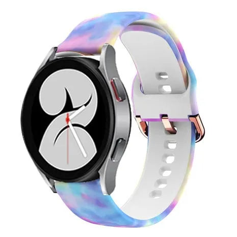 Print Silicone Strap, on a watch, 3/4 front view