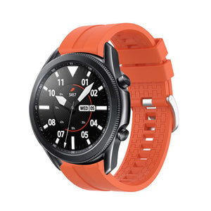 Silicone Strap 'Extreme', orange, on a watch, 3/4 front view