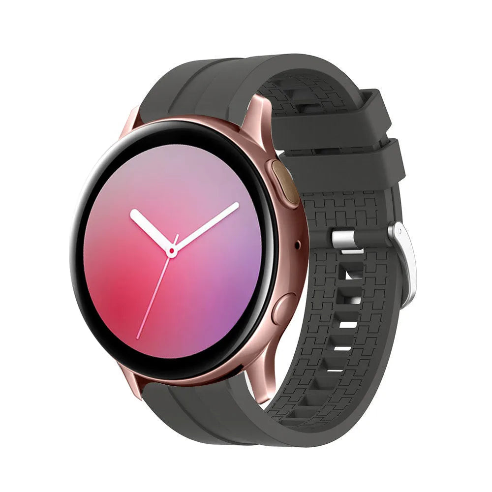 Silicone Strap 'Extreme', dark grey, on a watch, 3/4 front view
