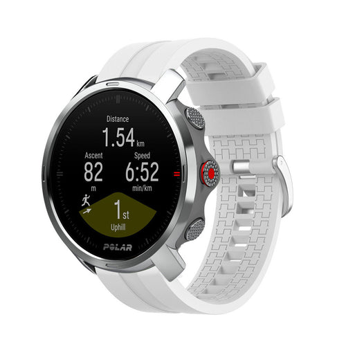 Silicone Strap 'Extreme', white, on a watch, 3/4 front view