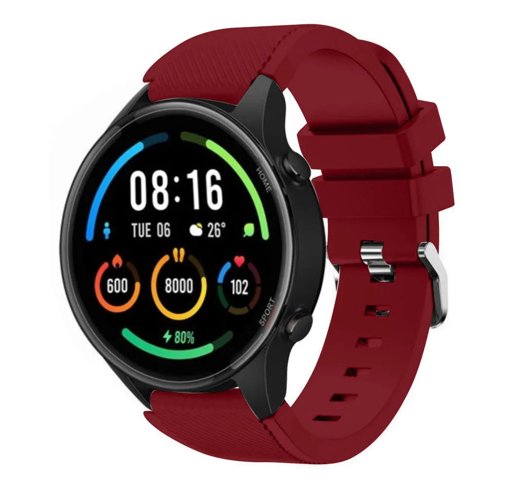 Twill Silicone Strap, on a watch, 3/4 front view