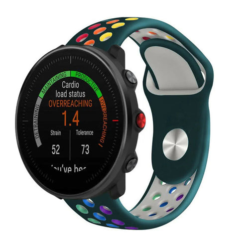 Silicone Sport Strap, on a watch, 3/4 front view