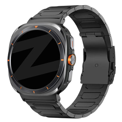 Bandz Samsung Galaxy Watch Ultra 2 titanium band 'Deluxe' (zwart)