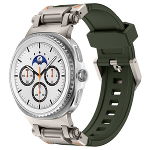 Bracelet silicone 'Explorer' Samsung Galaxy Watch 8 40mm (vert avec titane)