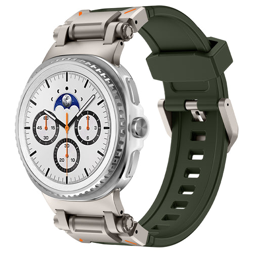 Bracelet silicone 'Explorer' Samsung Galaxy Watch 8 40mm (vert avec titane)