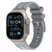 Apple Watch Ultra luxe liquid silicone band (donkergrijs met titanium)