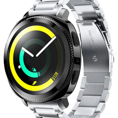 Titanium Strap, silver, on a watch, 3/4 front view