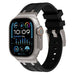 Apple Watch Ultra Luxury Liquid Silicone Strap (Black with Titanium)