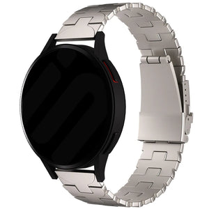 Butterfly Titanium Strap, on a watch, 3/4 front view