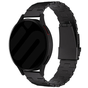Butterfly Titanium Strap, black, on a watch, 3/4 front view