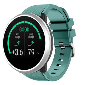Twill Silicone Strap, on a watch, 3/4 front view