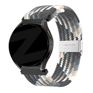 Woven Nylon Strap, slate, on a watch, 3/4 front view