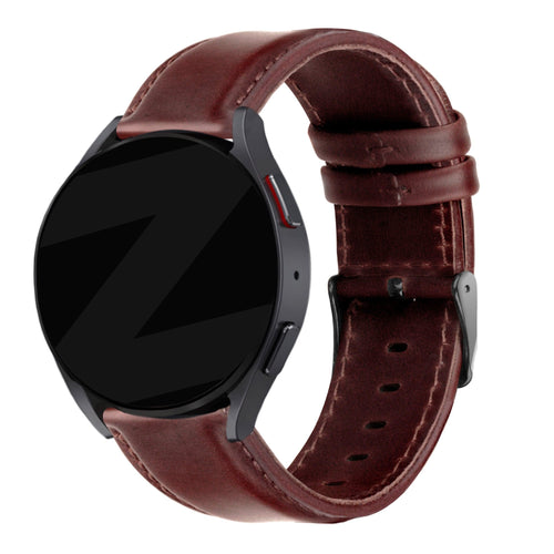 Bandz Huawei Watch GT 7 - 46mm Leather Strap 'Classic' (Dark Brown)