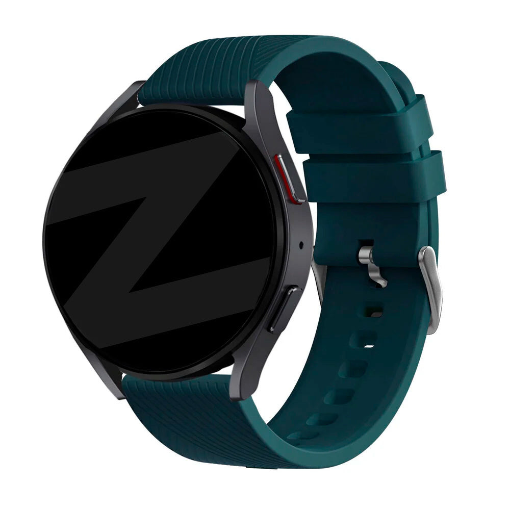 Bandz Huawei Watch 5 - 46mm siliconen band 'Deluxe' (donkergroen)