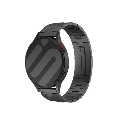 Bracelet titane granulé Oppo Watch X (boucle plate) (graphite)