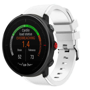 Twill Silicone Strap, white, on a watch, 3/4 front view