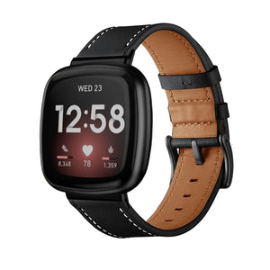 Bracelet en cuir Fitbit Sense (noir)