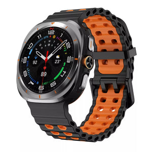 Correa de silicona wave Samsung Galaxy Watch Ultra (negra/naranja)