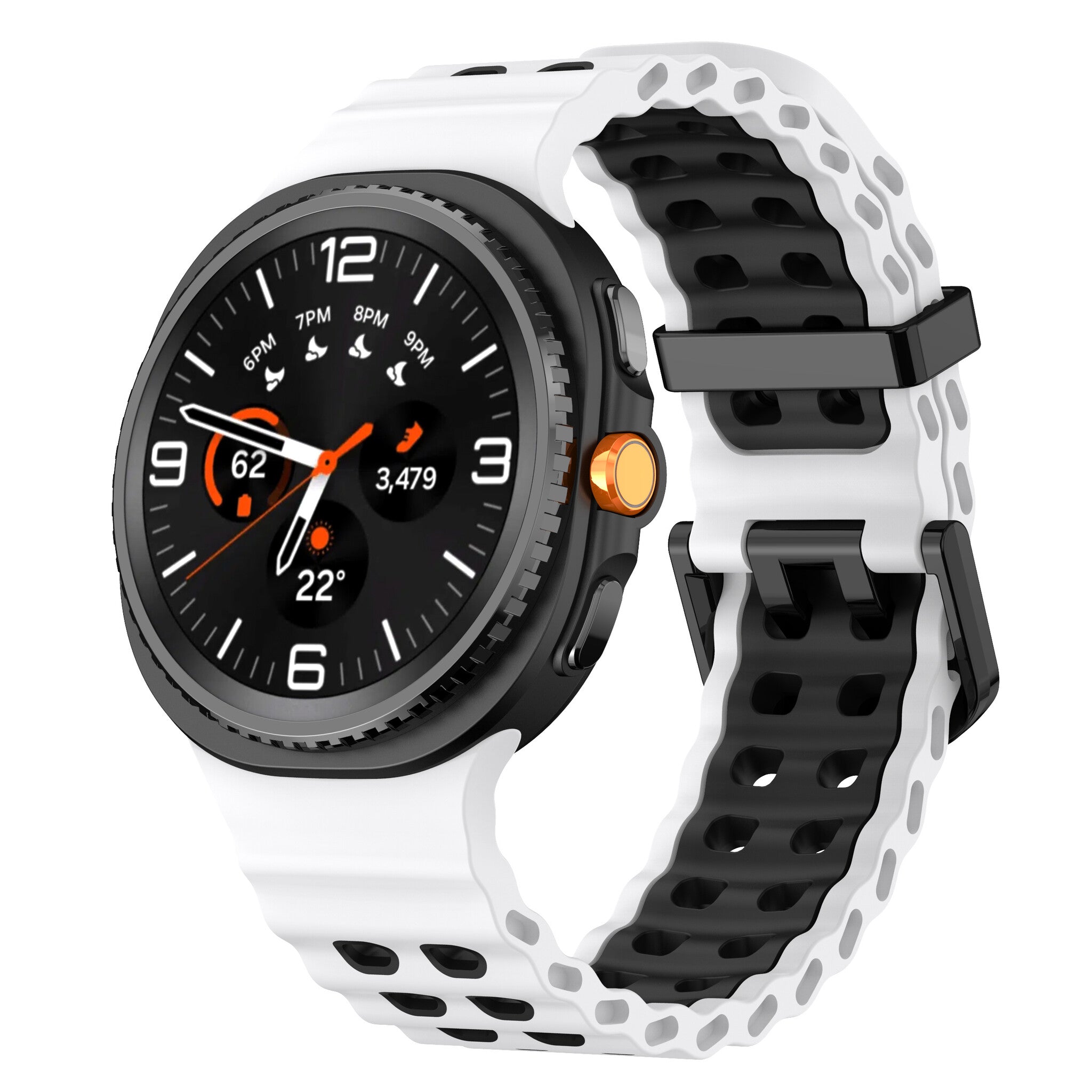 Samsung Galaxy Watch 9 - 44mm Ocean Strap (White/Black)
