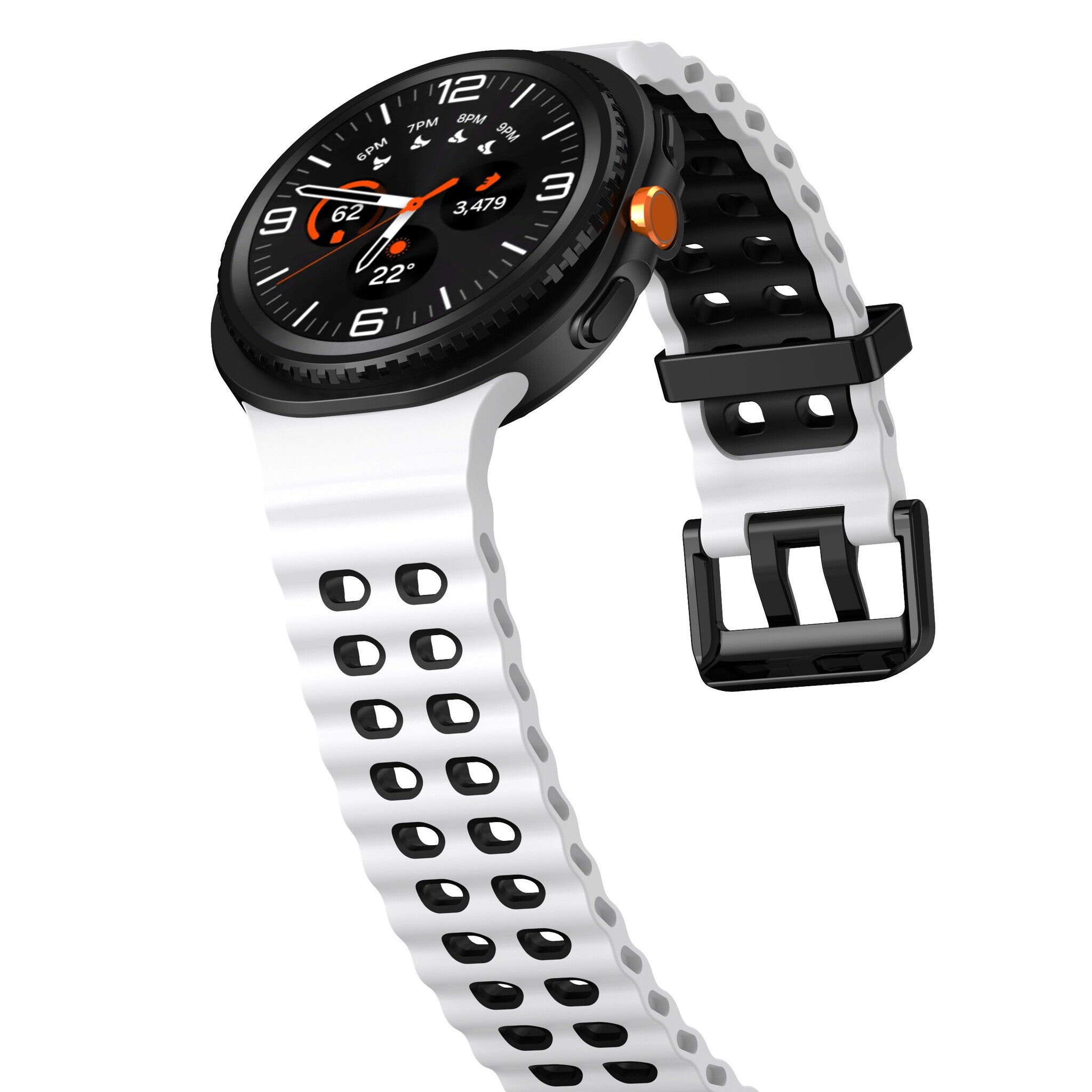 Samsung Galaxy Watch 8 Classic Ocean Armband ( Weiß/Schwarz)