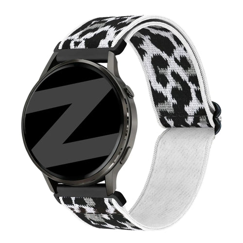 Bandz Oozoo Smartwatch 20mm Elastische nylon band (white leopard)