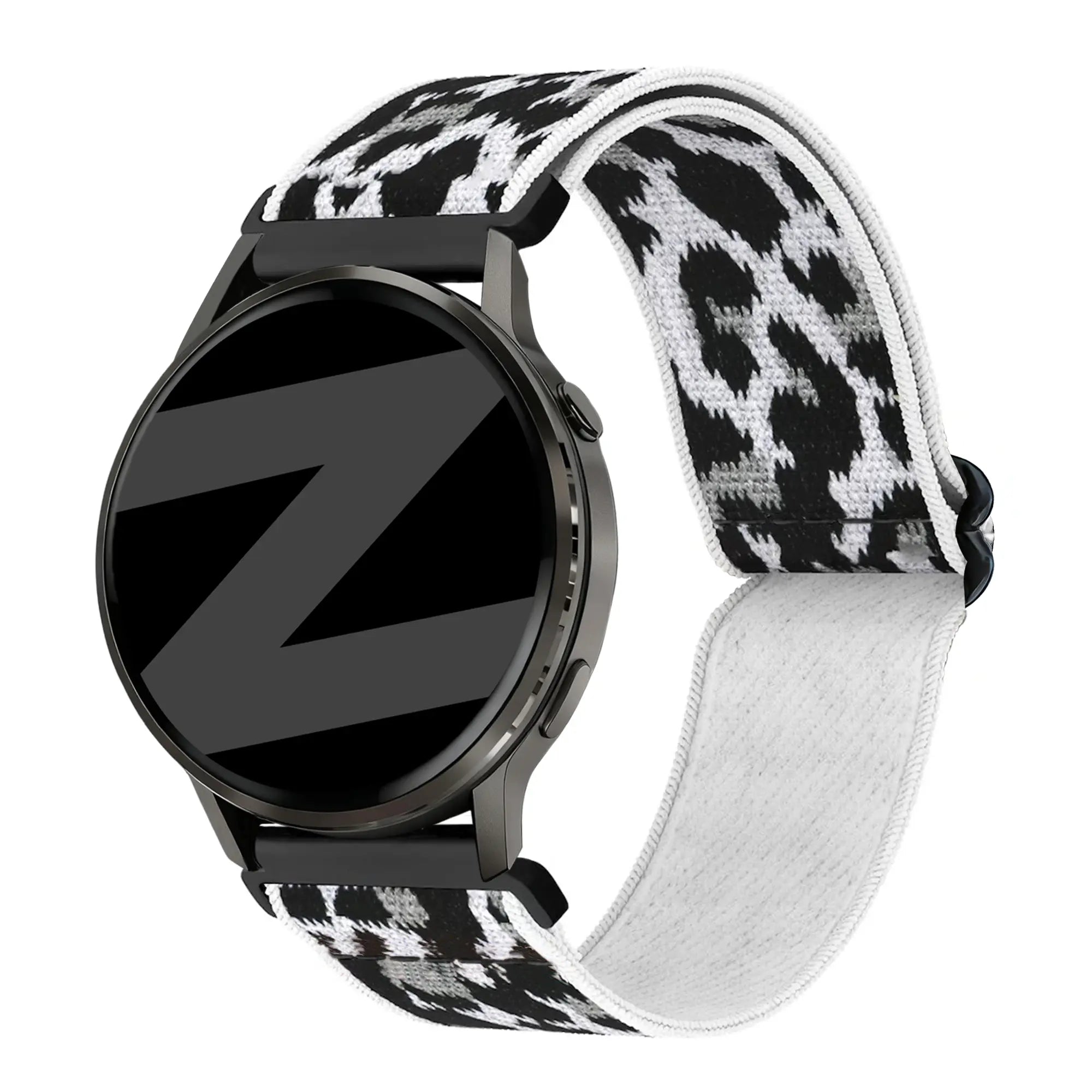 Bandz Gard Pro Health Smartwatch 3 - 41mm Elastisches Nylonband (Weiß-Leopard)
