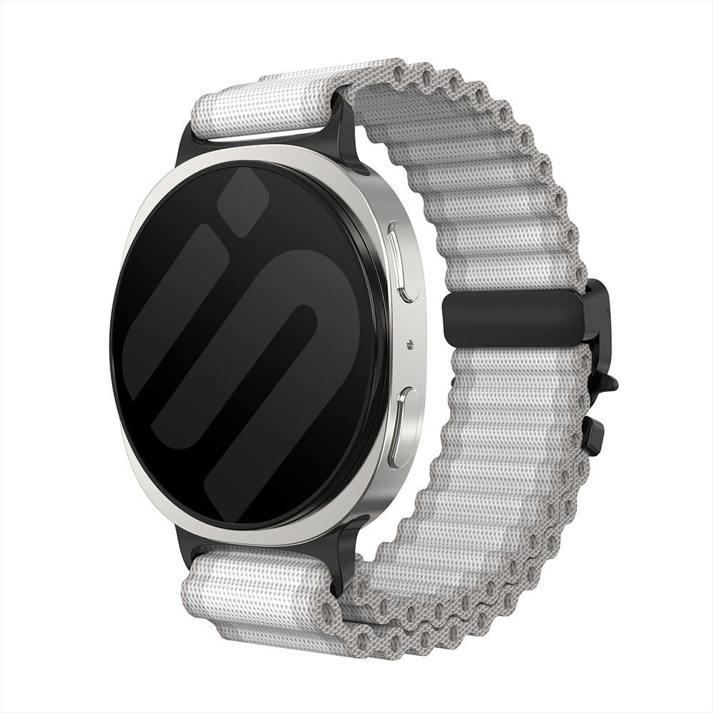 Correa nylon Outdoor con hebilla-P Samsung Galaxy Watch 8 - 40mm (blanco con negro)