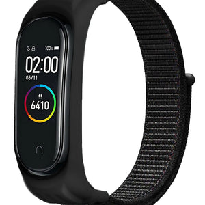 Nylon Strap, black, on a watch, 3/4 front view