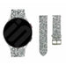 Samsung Galaxy Watch 7 - 44mm leren glitter bandje (zilver)