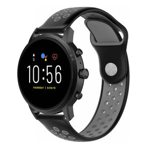 Fossil Gen 4 Explorist (HR) sport band (zwart/grijs)