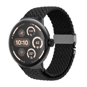 Bracelet tressé à maillons-P Google Pixel Watch 3 - 45mm (noir)