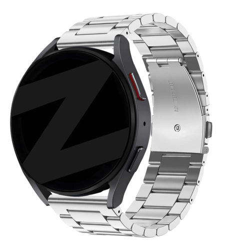 Steel Strap 'Classic', silver, on a watch, 3/4 rear view