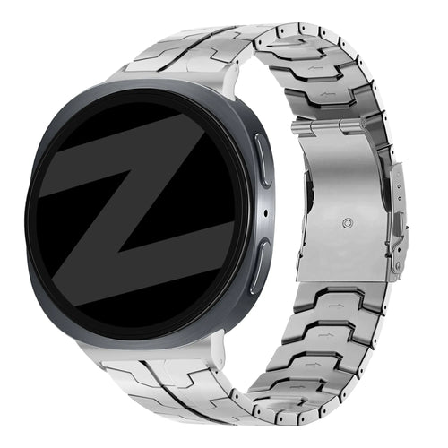 Steel Iron Strap, silver, on a watch, 3/4 rear view