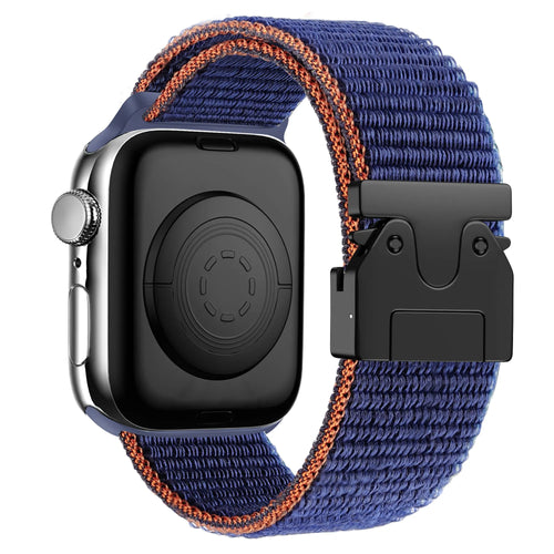 Bandz Apple Watch nylon band 'Classic' met P-buckle (donkerblauw)