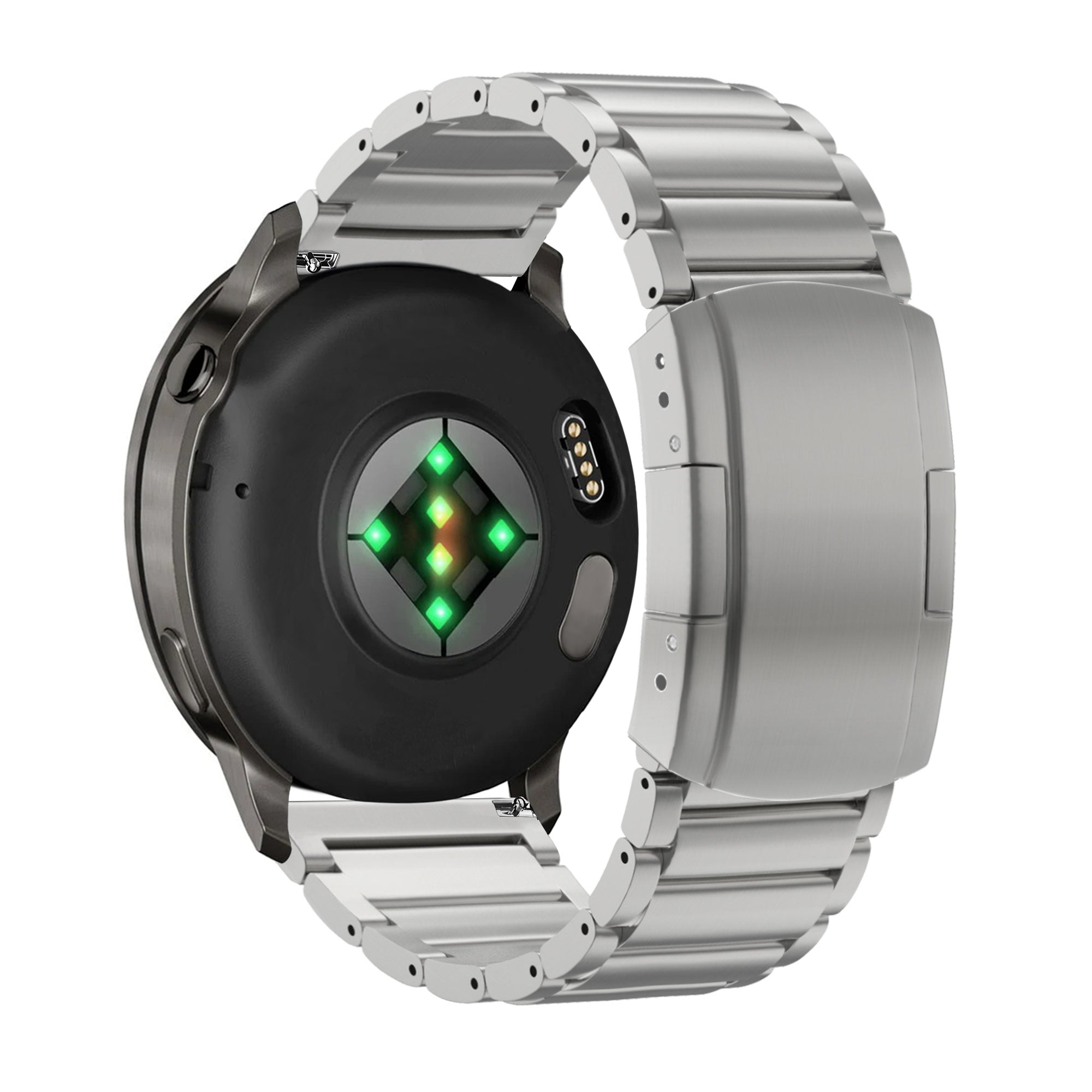 Bandz Garmin Vivomove Style Titanium Link Strap (Silver)