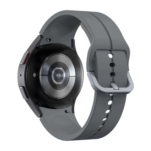 Silicone Strap 'Extreme', dark grey, on a watch, 3/4 rear view