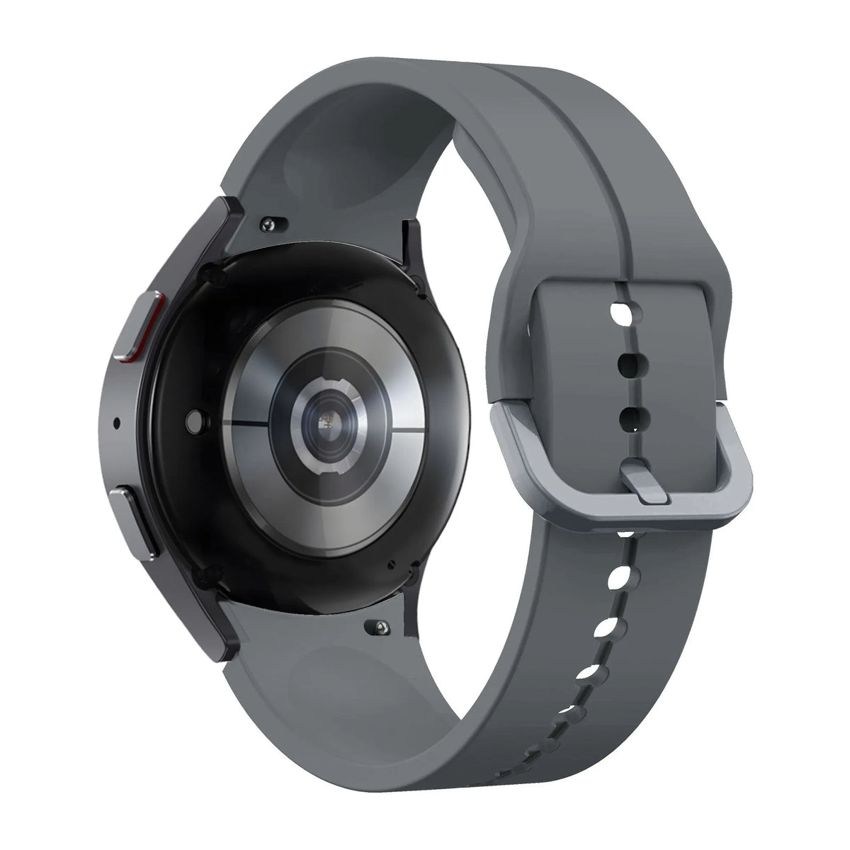 Silicone Strap 'Extreme', dark grey, on a watch, 3/4 rear view