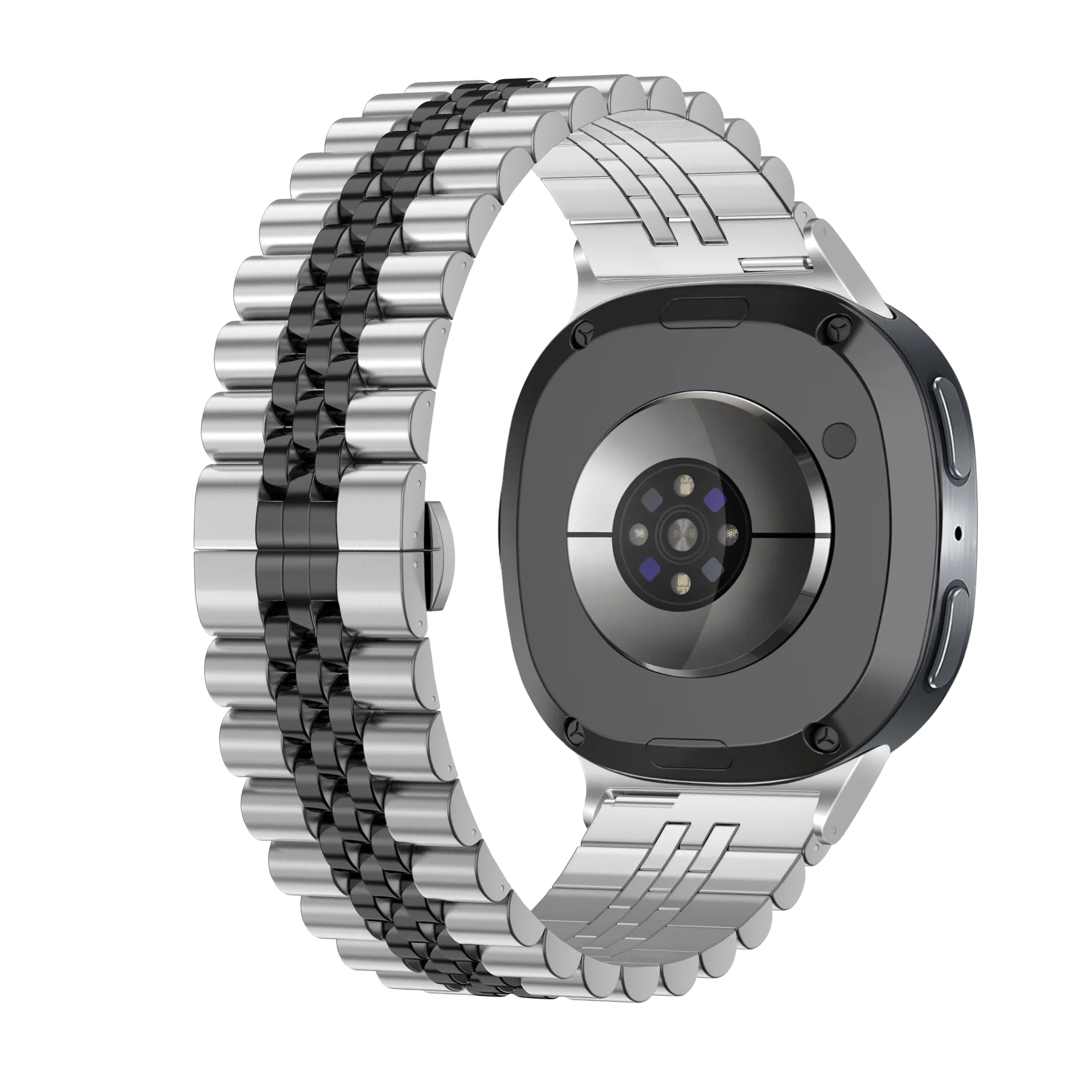 Samsung Galaxy Watch 8 - 44mm Jubilee Stahlarmband (Silber/Schwarz)
