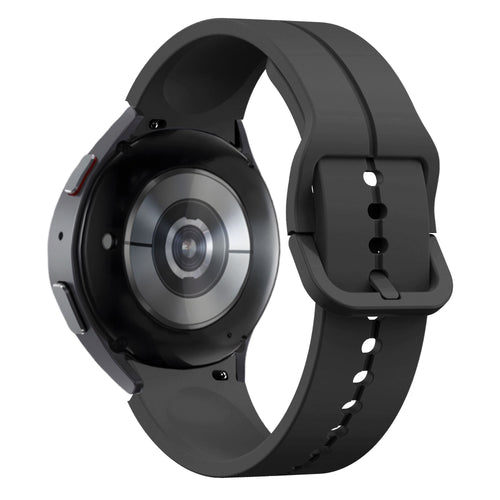 Silicone Strap 'Extreme', black, on a watch, 3/4 rear view